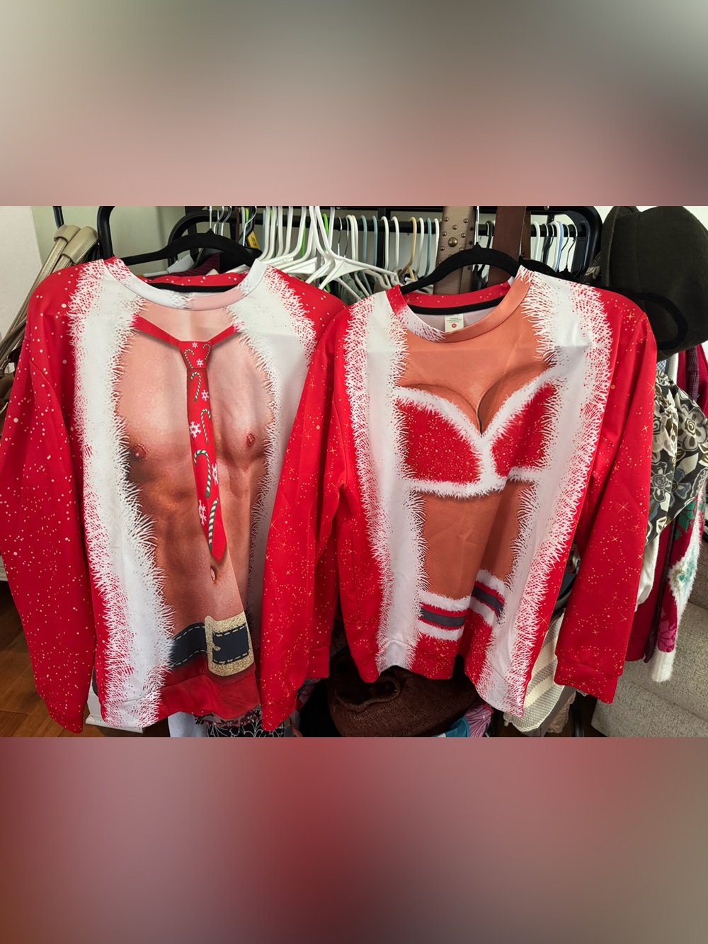 Novelty Mens / Women Christmas Print Sweater - Red